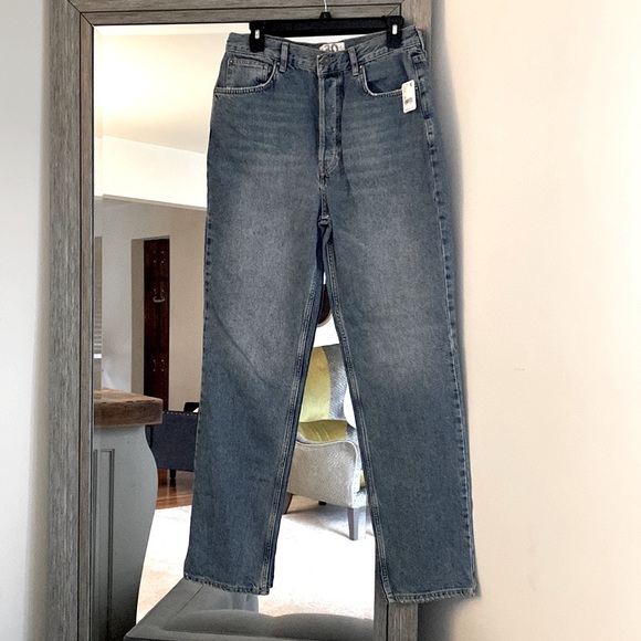 Free People Denim - Free People, The Lasso Straight Leg Jean, 30, light wash button fly jeans, NWT!!